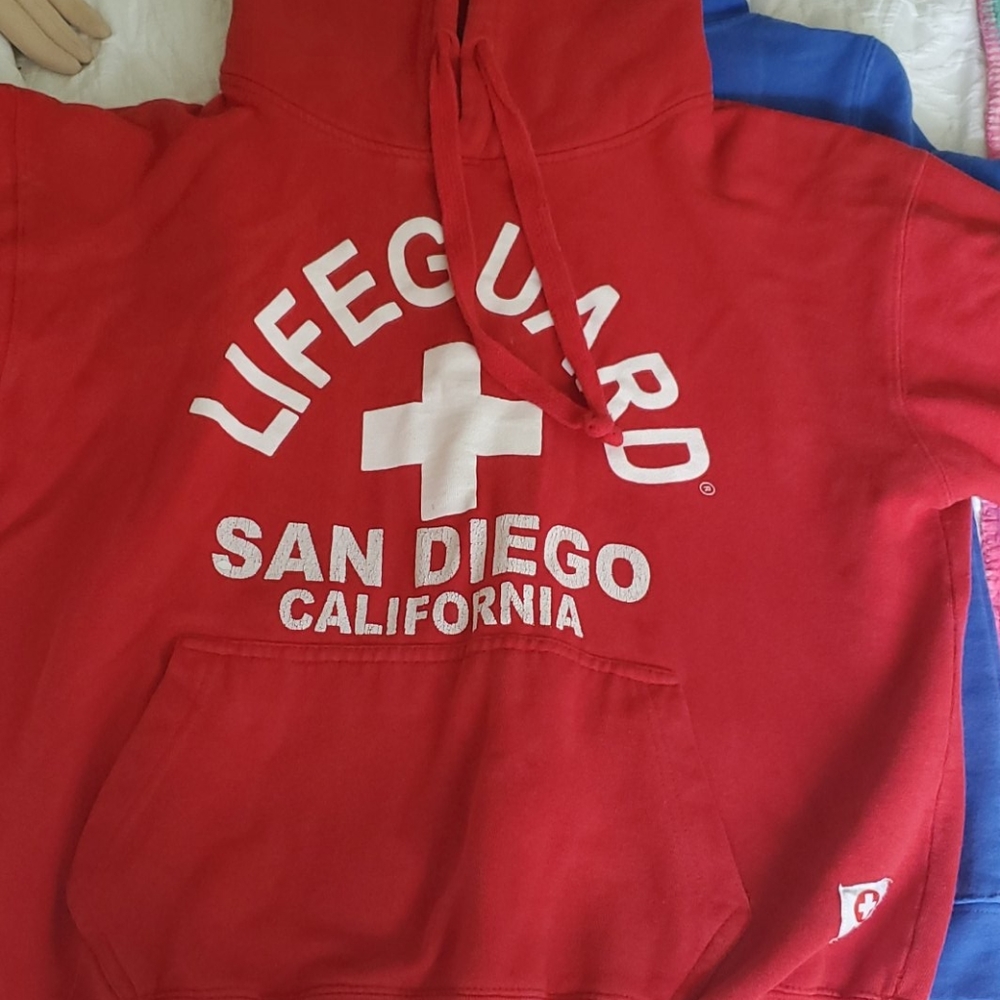 LIFEGUARD RED  HOODIE *NEGOTIABLE